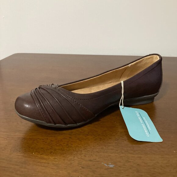New Cliffs by White Mountain Cognac Brown Smooth Clara Flats Women’s Size 9M - Picture 6 of 8